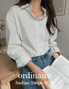 [ordinaire] 새딘 스트라이프 셔츠 (2color/차콜 단독주문시당일발송)