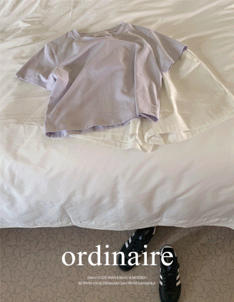 [ordinaire] 파트 크롭티셔츠 (5color/네이비 단독주문시당일발송) (반팔티 추천)