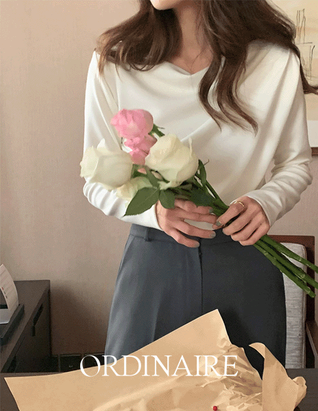 하객룩🖤 [ordinaire] 린 드레이프 티셔츠(4color/크림아이보리,핑크 단독주문시당일발송)