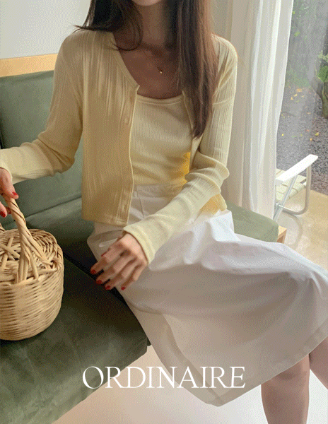 살안타템💙 [ordinaire] 모나 골지 가디건 세트 (4color/레몬,아이보리제외 단독주문시당일발송)
